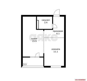 1-к квартира, вторичка, 40м2, 4/4 этаж