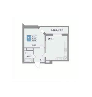 1-к квартира, вторичка, 52м2, 11/12 этаж