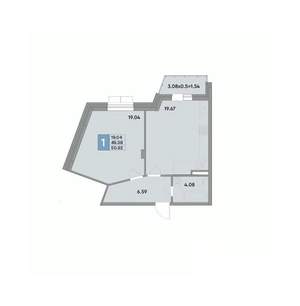 1-к квартира, вторичка, 50м2, 2/10 этаж