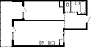 1-к квартира, вторичка, 41м2, 7/25 этаж