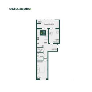 2-к квартира, вторичка, 59м2, 8/18 этаж