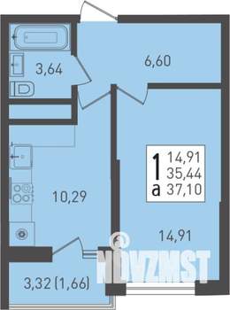 1-к квартира, вторичка, 40м2, 5/22 этаж