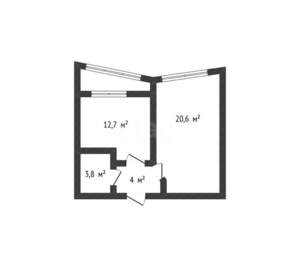 1-к квартира, вторичка, 42м2, 15/18 этаж