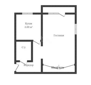 1-к квартира, вторичка, 30м2, 5/5 этаж