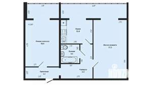 2-к квартира, вторичка, 71м2, 3/7 этаж