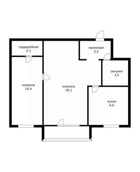 2-к квартира, вторичка, 43м2, 2/5 этаж