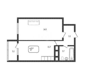 1-к квартира, вторичка, 35м2, 14/19 этаж