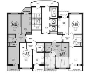 2-к квартира, вторичка, 56м2, 23/24 этаж