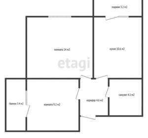 2-к квартира, вторичка, 42м2, 16/24 этаж