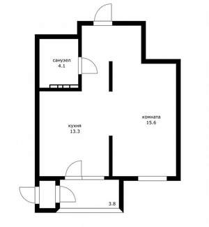 1-к квартира, вторичка, 44м2, 9/19 этаж