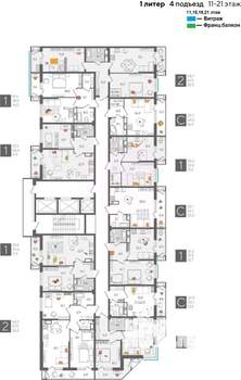 1-к квартира, вторичка, 41м2, 21/24 этаж