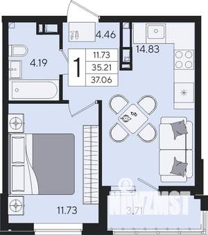 1-к квартира, вторичка, 37м2, 5/8 этаж