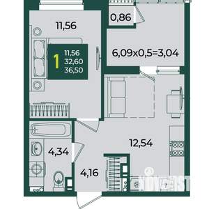 1-к квартира, вторичка, 37м2, 7/18 этаж