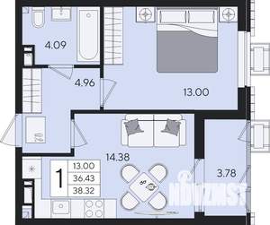 1-к квартира, вторичка, 38м2, 8/8 этаж
