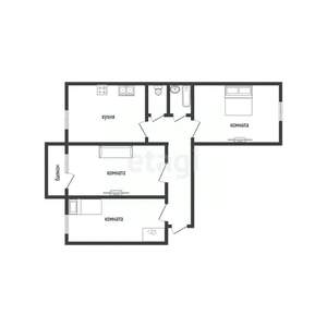 3-к квартира, вторичка, 72м2, 6/16 этаж