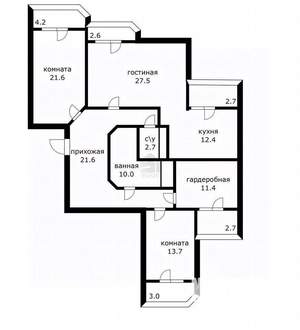 3-к квартира, вторичка, 121м2, 17/19 этаж