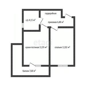 1-к квартира, вторичка, 35м2, 4/9 этаж