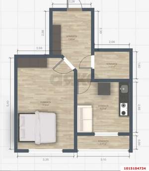 1-к квартира, вторичка, 38м2, 16/19 этаж