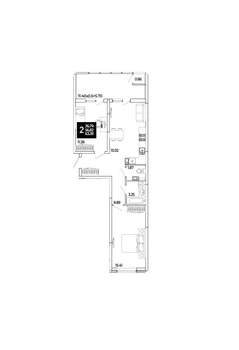 2-к квартира, вторичка, 63м2, 3/18 этаж