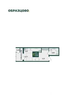 Студия квартира, строящийся дом, 26м2, 6/18 этаж