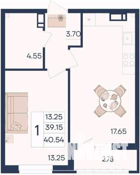 1-к квартира, вторичка, 41м2, 7/18 этаж