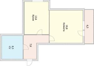 1-к квартира, вторичка, 53м2, 10/14 этаж