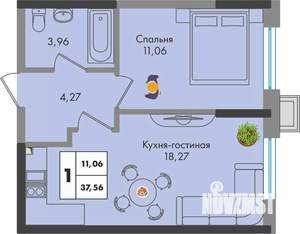 1-к квартира, вторичка, 38м2, 3/9 этаж
