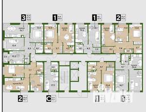 3-к квартира, вторичка, 70м2, 5/16 этаж