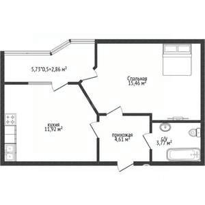 1-к квартира, вторичка, 37м2, 2/9 этаж