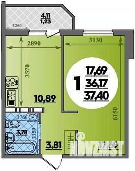 1-к квартира, вторичка, 37м2, 2/16 этаж
