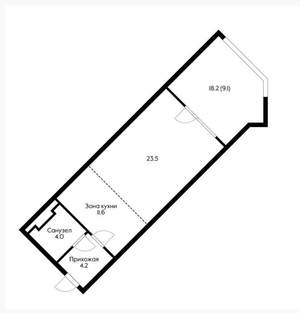 1-к квартира, вторичка, 62м2, 11/15 этаж