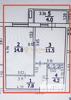1-к квартира, вторичка, 38м2, 12/16 этаж