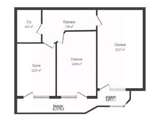 2-к квартира, вторичка, 66м2, 7/10 этаж