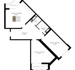 2-к квартира, вторичка, 85м2, 10/21 этаж