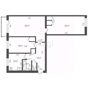 3-к квартира, вторичка, 60м2, 4/5 этаж