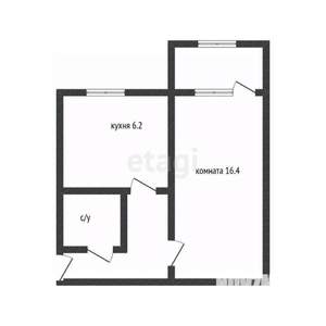 1-к квартира, вторичка, 32м2, 2/5 этаж