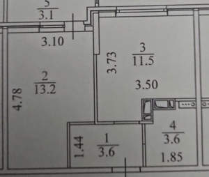 1-к квартира, вторичка, 32м2, 7/16 этаж