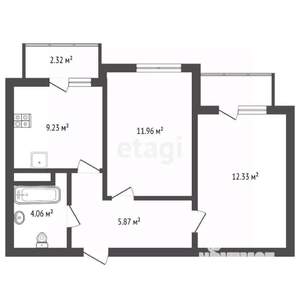 2-к квартира, вторичка, 43м2, 2/9 этаж