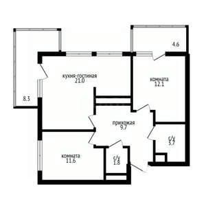 2-к квартира, вторичка, 60м2, 18/20 этаж