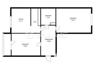 2-к квартира, вторичка, 65м2, 11/22 этаж