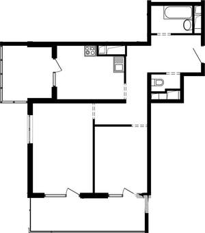 2-к квартира, вторичка, 55м2, 18/25 этаж