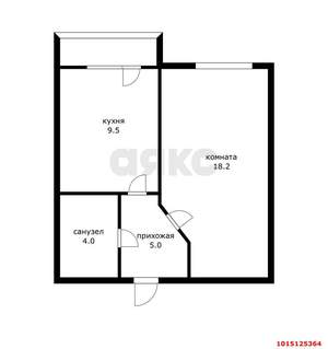 1-к квартира, вторичка, 37м2, 6/6 этаж