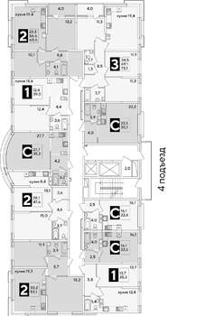 2-к квартира, вторичка, 59м2, 5/16 этаж