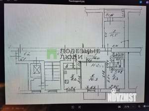 3-к квартира, вторичка, 64м2, 9/9 этаж