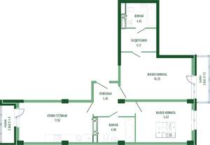 2-к квартира, вторичка, 75м2, 2/4 этаж