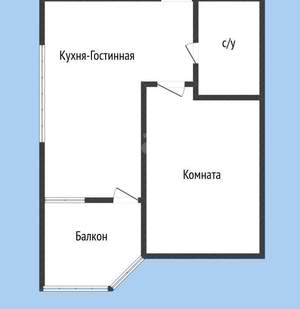 1-к квартира, вторичка, 37м2, 7/24 этаж