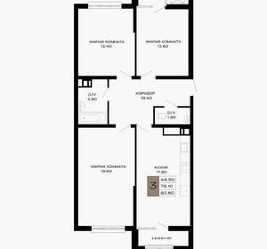 3-к квартира, вторичка, 79м2, 7/22 этаж