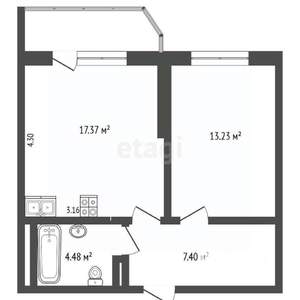 1-к квартира, вторичка, 43м2, 22/22 этаж