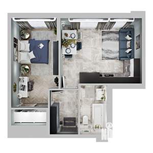 1-к квартира, вторичка, 40м2, 2/9 этаж