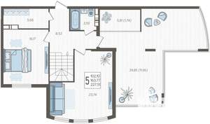 5-к квартира, сданный дом, 228м2, 19/20 этаж